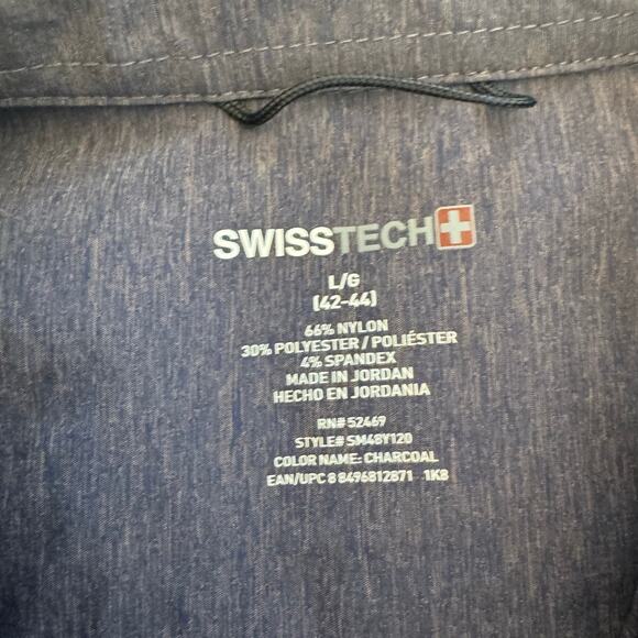 SWISSTECH Charcoal Performance Long Sleeve Button Up Shirt Large Stretch NWOT - Picture 5 of 12